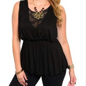 Black Flowy Tank